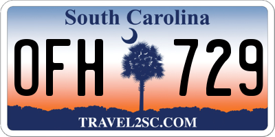SC license plate OFH729