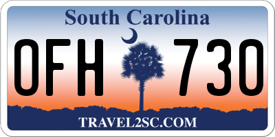 SC license plate OFH730
