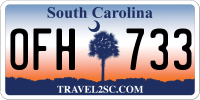 SC license plate OFH733