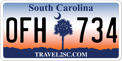 SC license plate OFH734