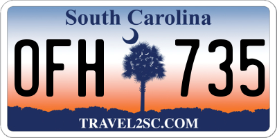 SC license plate OFH735