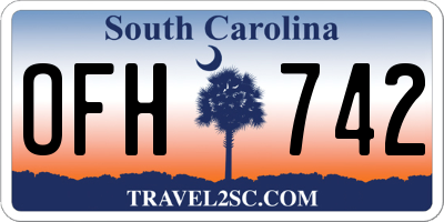 SC license plate OFH742