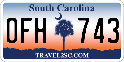 SC license plate OFH743