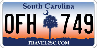 SC license plate OFH749