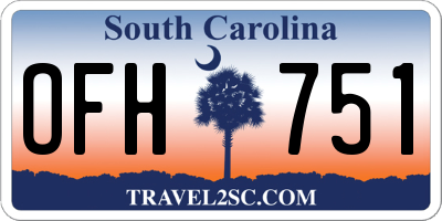 SC license plate OFH751