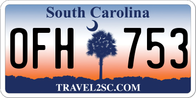 SC license plate OFH753