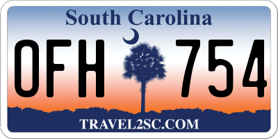 SC license plate OFH754