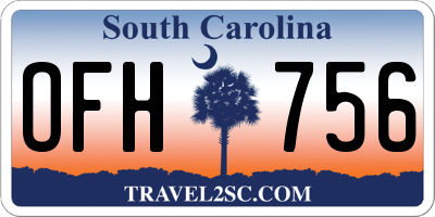 SC license plate OFH756