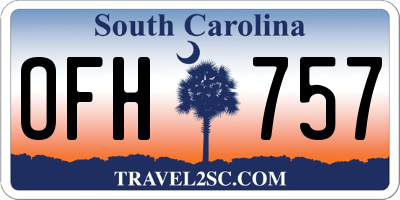 SC license plate OFH757