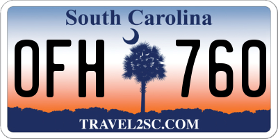 SC license plate OFH760
