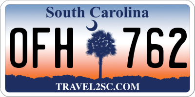 SC license plate OFH762