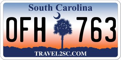 SC license plate OFH763