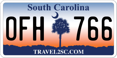 SC license plate OFH766