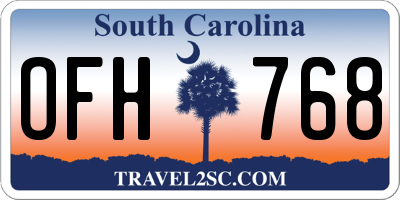 SC license plate OFH768