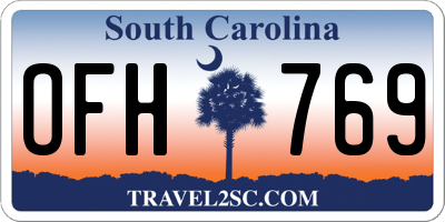 SC license plate OFH769