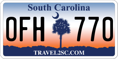 SC license plate OFH770