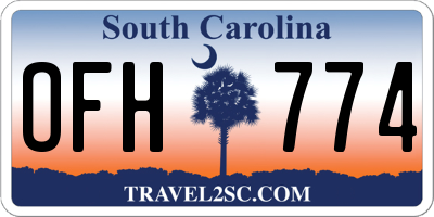 SC license plate OFH774