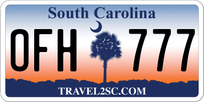SC license plate OFH777