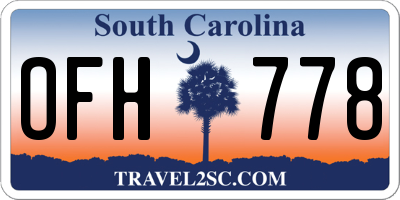 SC license plate OFH778