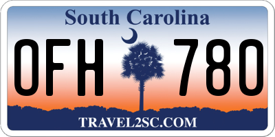 SC license plate OFH780