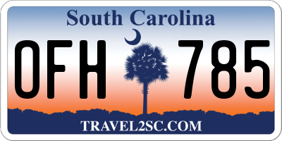SC license plate OFH785