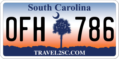 SC license plate OFH786