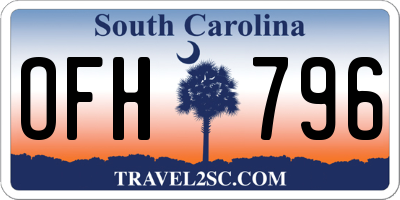 SC license plate OFH796