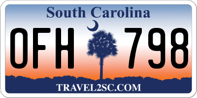SC license plate OFH798