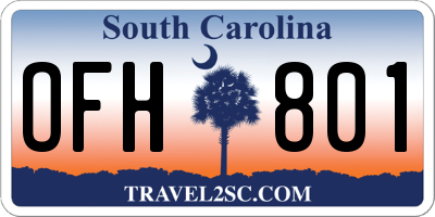 SC license plate OFH801