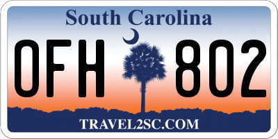 SC license plate OFH802