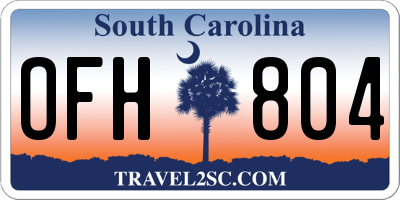 SC license plate OFH804