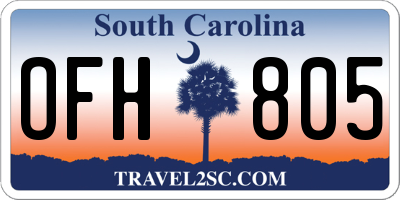 SC license plate OFH805