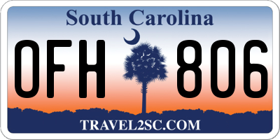SC license plate OFH806
