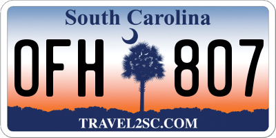 SC license plate OFH807