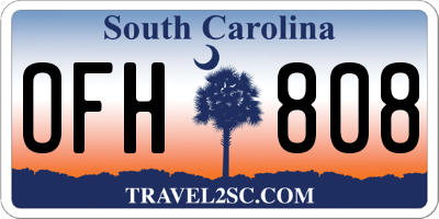SC license plate OFH808