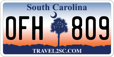 SC license plate OFH809