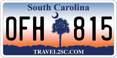 SC license plate OFH815