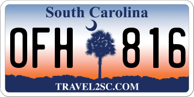 SC license plate OFH816