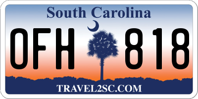 SC license plate OFH818