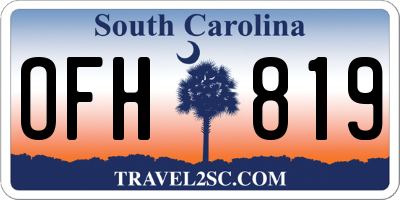 SC license plate OFH819