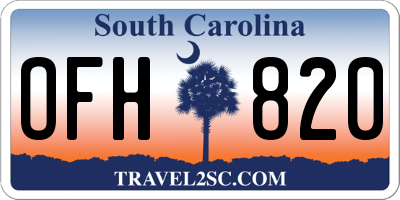 SC license plate OFH820