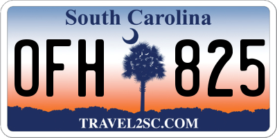 SC license plate OFH825