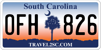 SC license plate OFH826