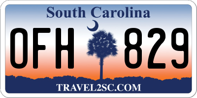 SC license plate OFH829