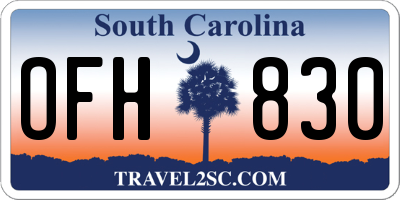 SC license plate OFH830
