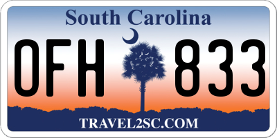 SC license plate OFH833