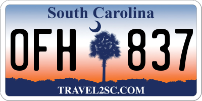 SC license plate OFH837