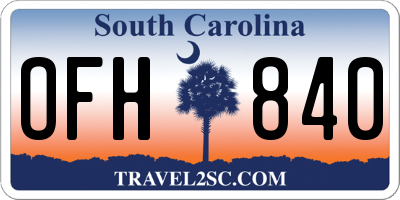 SC license plate OFH840
