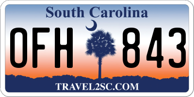 SC license plate OFH843
