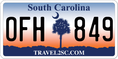 SC license plate OFH849